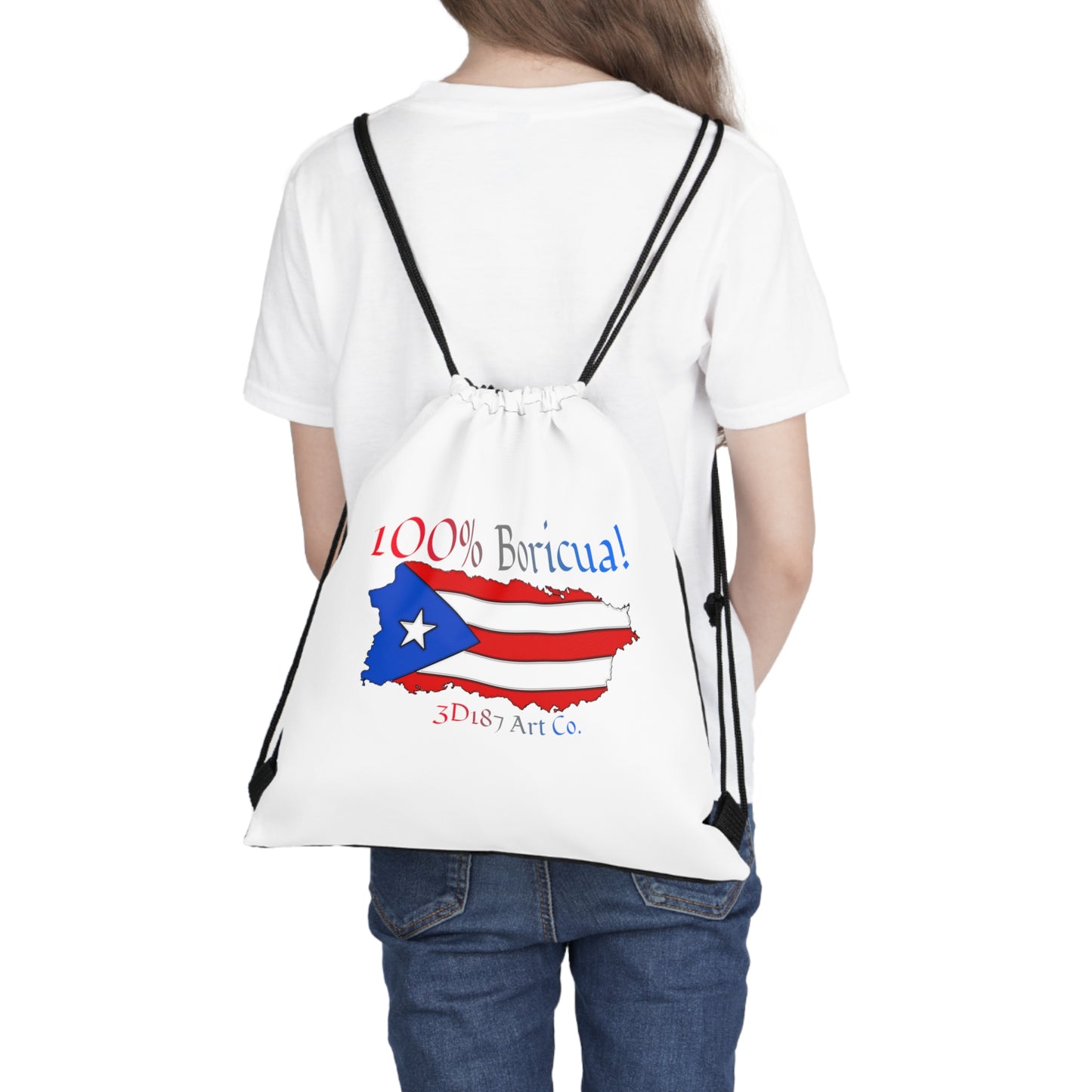 100% Boricua! Drawstring Bag