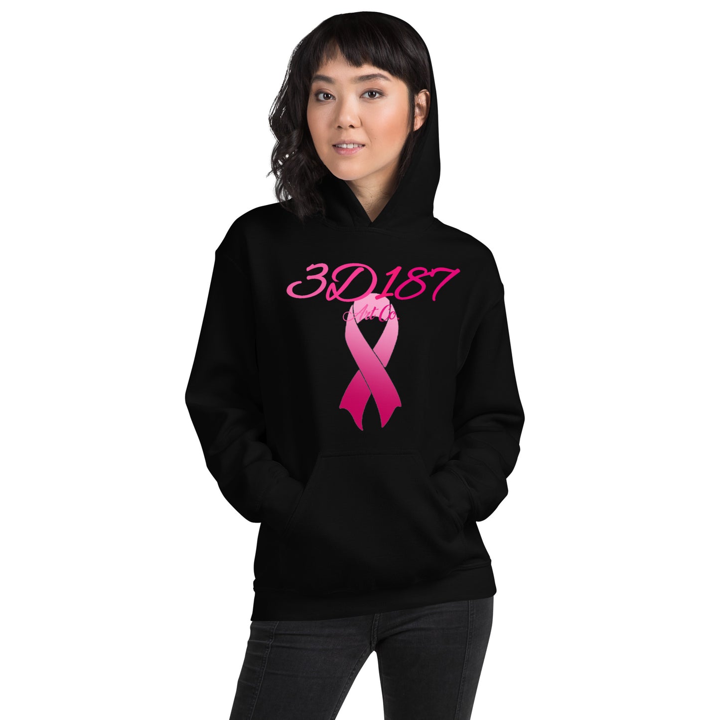 3D187 Traditional: Breast Cancer Hoodie